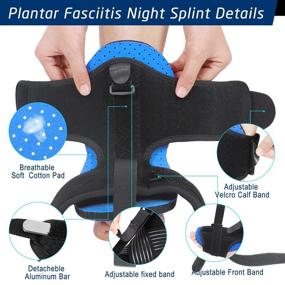 img 2 attached to Enhanced 2021 Plantar Fasciitis Night Splint: Adjustable Relief Brace for Women Men, Blue Foot Drop Support, Night Splints for Plantar Fasciitis