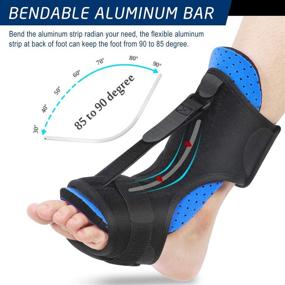 img 3 attached to Enhanced 2021 Plantar Fasciitis Night Splint: Adjustable Relief Brace for Women Men, Blue Foot Drop Support, Night Splints for Plantar Fasciitis