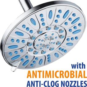 img 3 attached to 🚿 AquaDance 6-Setting Rainfall Showerhead with Microban Protection and Chrome Finish - Clog-Free Wave Blue Jets, Mold and Bacteria Prevention