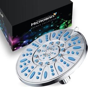 img 2 attached to 🚿 AquaDance 6-Setting Rainfall Showerhead with Microban Protection and Chrome Finish - Clog-Free Wave Blue Jets, Mold and Bacteria Prevention