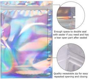 img 2 attached to 50 Count Holographic Foil Ziplock Bags 6x9 Inch – 🌈 Resealable Mylar Sample Pouches for Candy, Jewelry, Lash, and Lip Gloss Packaging