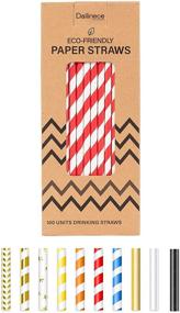 img 4 attached to 🍹 Dailinece Paper Straws Drinking & Party Supplies - Eco-Friendly, Biodegradable, Dye-Free Assorted Multi Colors (100 Counts, Red)