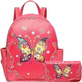 img 4 attached to Stylish Butterfly Fashion Backpack: Versatile Western Shoulder Women's Handbags & Wallets