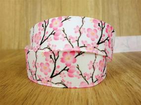 img 3 attached to 🌸 Flower Printed Grosgrain Ribbon (Cherry Blossom) - 7/8" width, 10 Yards