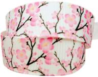 🌸 flower printed grosgrain ribbon (cherry blossom) - 7/8" width, 10 yards logo