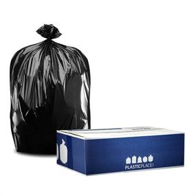 img 3 attached to 🗑️ Plasticplace 55-60 Gallon Trash Bags │ 1.0 Mil │ Heavy Duty Black Garbage Can Liners │ 38” x 58” (100 Count)