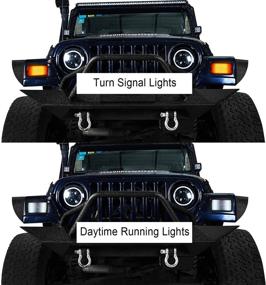 img 3 attached to 🚦 Hooke Road Front LED Turn Signals: High-Quality DRLs for Jeep Wrangler TJ 97-06