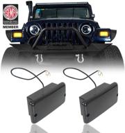 🚦 hooke road front led turn signals: high-quality drls for jeep wrangler tj 97-06 logo