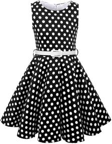 img 3 attached to 👗 Vintage Rockabilly Sleeveless Occasion Dresses for Girls