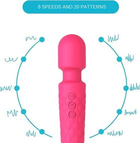 img 3 attached to Rose Cordless Portable Electric Wand Massager - 8 Speeds, 20 Patterns, Rechargeable, Travel Bag & Manual Included for Shoulder, Back, Neck, Waist Relief, Soreness, Recovery