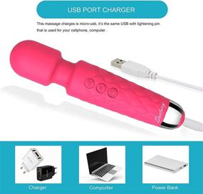 img 1 attached to Rose Cordless Portable Electric Wand Massager - 8 Speeds, 20 Patterns, Rechargeable, Travel Bag & Manual Included for Shoulder, Back, Neck, Waist Relief, Soreness, Recovery