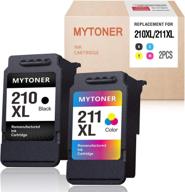 mytoner remanufactured canon 210xl 211xl ink cartridge replacement for pixma mx350 mp250 mx340 mp280 mp459 mx410 ip2702 mp240 mx360 mp490 mp270 mp230 printer - black & tri-color logo