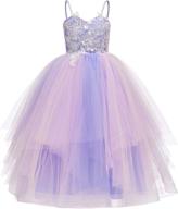 🌈 lace tulle rainbow flower girls dress with spaghetti straps for birthday party princess ball gowns logo