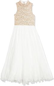 img 4 attached to 💃 Elegant Speechless Girls' High Neck Full Length Party Dress: A Stunning Ensemble for Special Occasions