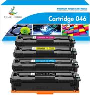 🖨️ high-quality toner cartridge set for canon 046 mf733cdw crg-046 color imageclass printers (4-pack: black cyan yellow magenta) logo