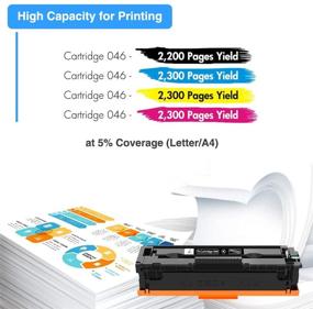 img 2 attached to 🖨️ High-Quality Toner Cartridge Set for Canon 046 MF733Cdw CRG-046 Color ImageCLASS Printers (4-Pack: Black Cyan Yellow Magenta)