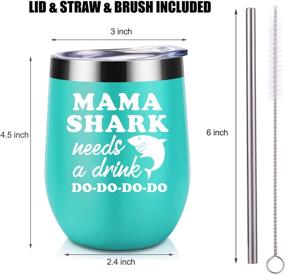 img 1 attached to Mom Gifts - Mama Shark Needs a Drink Wine Tumbler - Funny Birthday and Christmas Gifts for Mom - Daughter and Son Presents - Coolife Mommy Shark, New Mom, Pregnant Mom, Wife Gifts- Cup