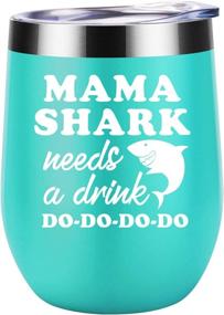 img 4 attached to Mom Gifts - Mama Shark Needs a Drink Wine Tumbler - Funny Birthday and Christmas Gifts for Mom - Daughter and Son Presents - Coolife Mommy Shark, New Mom, Pregnant Mom, Wife Gifts- Cup