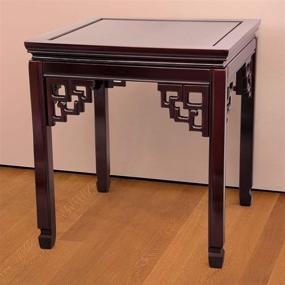 img 1 attached to Stylish Rosewood Square Ming Table by Oriental Furniture: A Perfect Blend of Elegance and Functionality