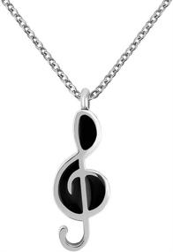 img 4 attached to 🎵 18'' Music Note Symbol Black Urn Necklace for Ashes - SexyMandala Cremation Keepsake Pendant Jewelry for Memorial