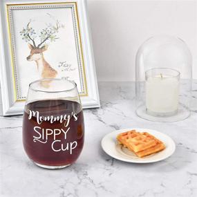 img 2 attached to 🍷 Mommy's Sippy Cup Wine Glass - Stemless Wine Glass 15Oz for Mom - Perfect Christmas, Birthday, and Mother's Day Gifts for Women, Mom, Wife, New Mom, Mom-to-be - Gifts from Daughter or Son