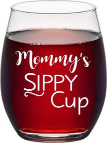 img 4 attached to 🍷 Mommy's Sippy Cup Wine Glass - Stemless Wine Glass 15Oz for Mom - Perfect Christmas, Birthday, and Mother's Day Gifts for Women, Mom, Wife, New Mom, Mom-to-be - Gifts from Daughter or Son