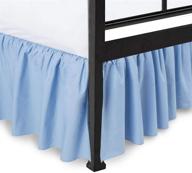 light blue queen size bed skirt with 21 inch drop 🛏️ - split corners design for full coverage - soft sheen and luxurious look logo