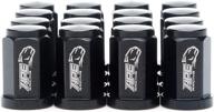 lightweight and corrosion resistant black flat wheel lug nuts - ape racing 16-pack of atv quad lugnuts, m10x1.25mm 17mm hex head, forged 7075-t6 aluminum flat base logo