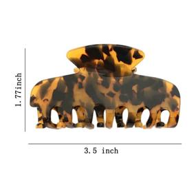 img 3 attached to Leopard Print Hair Claw Banana Clips Set for Women Girls - Hcimooy 2PCS Acrylic French Design Tortoise Barrettes