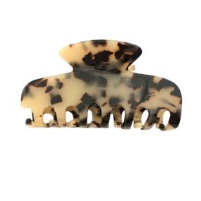 img 2 attached to Leopard Print Hair Claw Banana Clips Set for Women Girls - Hcimooy 2PCS Acrylic French Design Tortoise Barrettes