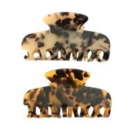 набор заколок для волос с леопардовым принтом "leopard print hair claw banana clips set" для женщин и девочек - "hcimooy 2pcs acrylic french design tortoise barrettes логотип