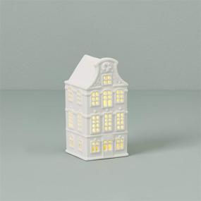 img 1 attached to 🏡 Ivory Lenox Light-Up Wreath House Figurine, Weighing 0.70 LB