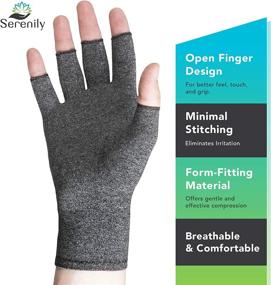 img 3 attached to 🧤 Serenily Arthritis Gloves - Effective Compression Gloves for Women & Men for Carpal Tunnel, Raynauds, Rheumatoid, and Osteoarthritis Pain Relief. Fingerless Hand Compression Sleeve (M)