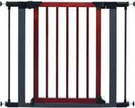🚪 midwest homes for pets decorative wood door steel pet gate | adjustable 28-38w inches | textured graphite frame logo