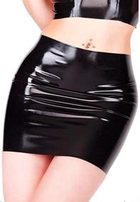 img 3 attached to 👗 EXLATEX Women's Latex Rubber Gummi Black Mini Skirt: Sleek & Seductive Fashion Statement