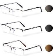 👓 albseoy 3 pack blue light blocking reading glasses: reduce eyestrain with mental frame & spring loaded hinge logo
