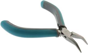 img 3 attached to Simply Modern Bent Chain Nose Pliers by The Beadsmith - 4.5 inches 🔧 (114mm), Polished Steel Head, PVC Grip Handles, Double-Leaf Springs - Essential Jewelry Making Tool