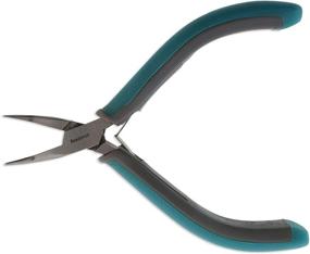 img 4 attached to Simply Modern Bent Chain Nose Pliers by The Beadsmith - 4.5 inches 🔧 (114mm), Polished Steel Head, PVC Grip Handles, Double-Leaf Springs - Essential Jewelry Making Tool