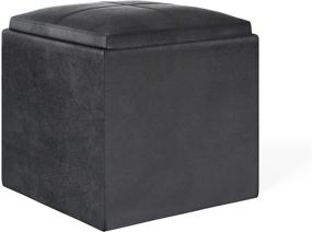 img 3 attached to Simpli Home Rockwood Ottomans Distressed Furniture for Accent Furniture