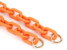 img 3 attached to 👜 Upgrade Your Handbag with Yichain Chunky Acrylic Purse Strap Bag Chain Handle Replacement – Stylish Accessory in Orange
