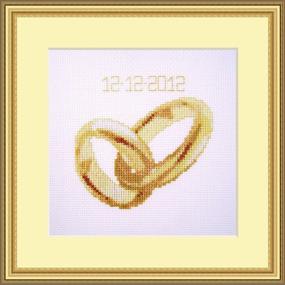 img 2 attached to Orcraphics Wedding Rings Counted Cross Stitch Kit: Celebrate Love with Exquisite Craftsmanship!