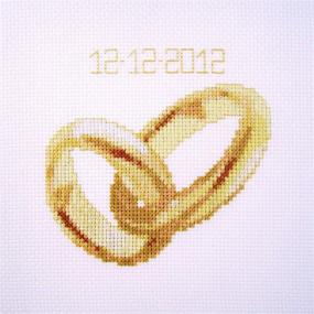 img 1 attached to Orcraphics Wedding Rings Counted Cross Stitch Kit: Celebrate Love with Exquisite Craftsmanship!