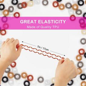 img 3 attached to 20 Spiral Hair Ties, No Crease Coil Hair Ties for Thick Hair - Women Ponytail Holder Elastics, Phone Cord Hair Ties