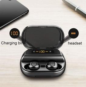 img 3 attached to 🎧 Graphene Bass Wireless Earbuds, Bluetooth 5.0 Hi-Fi Headphones with LED Charging Case - 4000mAh, IPX7 Waterproof, TWS In-Ear Headset, 380H Playtime, Binaural Stereo Sound, Noise-Canceling with Mic