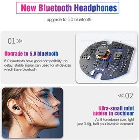 img 1 attached to 🎧 Graphene Bass Wireless Earbuds, Bluetooth 5.0 Hi-Fi Headphones with LED Charging Case - 4000mAh, IPX7 Waterproof, TWS In-Ear Headset, 380H Playtime, Binaural Stereo Sound, Noise-Canceling with Mic