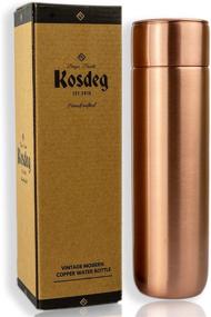 img 4 attached to Kosdeg Copper Water Bottle 17oz - Vintage Modern Ayurvedic Design - Enhance Hydration, Reduce Sugar Consumption, and Experience Immediate Health Benefits