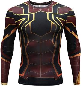 img 4 attached to 🏃 YUNYIYIS Men's Cosplay Compression Sports Fitness T-Shirt: Quick-Drying & Elastic for Efficient Running