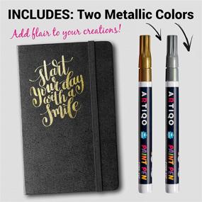 img 1 attached to 🎨 Vibrant Oil-Based Fine Point Paint Markers Set of 15 - Ideal for Rock, Wood, Glass, Metal, Ceramic and More Surfaces. Quick-Dry, Water-Resistant.