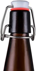 img 2 attached to 🍺 Jucoan 10 Pack Amber Glass Beer Bottles,16 oz Swing Top Bottles for Brewing Beer, Kombucha, Wine, and More