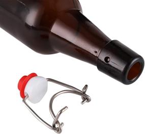 img 1 attached to 🍺 Jucoan 10 Pack Amber Glass Beer Bottles,16 oz Swing Top Bottles for Brewing Beer, Kombucha, Wine, and More